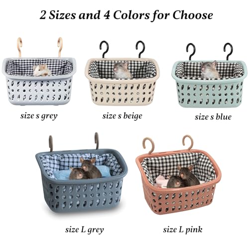 JWShang Rat Hammock for Cage, Chew Proof Hanging Basket Bed with Sturdy Hooks, Pet Cage Accessories, Safe Cozy Small Animal Rodent Hammock for Sugar Glider Mice Snuggling Sleeping - Image 2