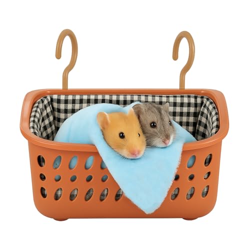 JWShang Rat Hammock for Cage, Chew Proof Hanging Basket Bed with Sturdy Hooks, Pet Cage Accessories, Safe Cozy Small Animal Rodent Hammock for Sugar Glider Mice Snuggling Sleeping - Image 1