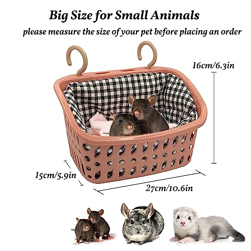 JWShang Rat Hammock for Cage, Chew Proof Hanging Basket Bed with Sturdy Hooks, Pet Cage Accessories, Safe Cozy Small Animal Rodent Hammock for Sugar Glider Mice Snuggling Sleeping - Image 5