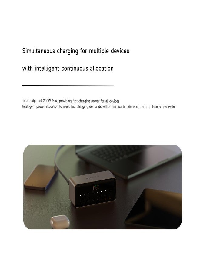 اي اس دي تي محطة الطاقة الفائقة المكتبية ISDT MASS2 بقدرة 200 واط، مخرج طاقة 200 واط، 6 منافذ USB-C، تحكم عبر تطبيق، توزيع ذكي للطاقة، شاشة عرض، تبريد نشط - Image 3