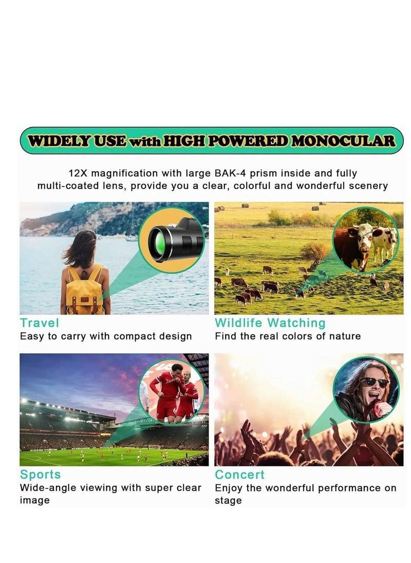 Monocular 40X60 High-Performance, True Magnification 16X Vision Support Mobile Phone Camera Telescope For Bird Watching Hunting Camping little surprise