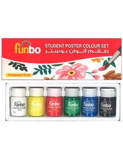 Funbo مجموعة ملصقات طلابية ملونة مكونة من 6 قطع متعددة الألوان  - Image 1