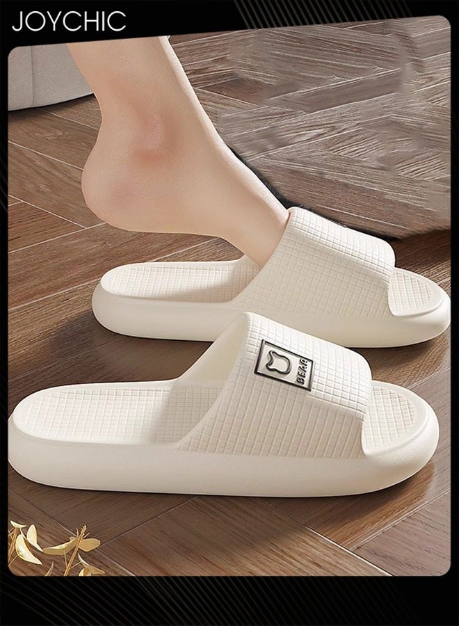 Joychic Classic Cartoon Bear Pattern Soft Bottom Breathable Home Slipper Anti Slip Wear Resistant Shower Slipper with High Resilience for Women White - Image 2