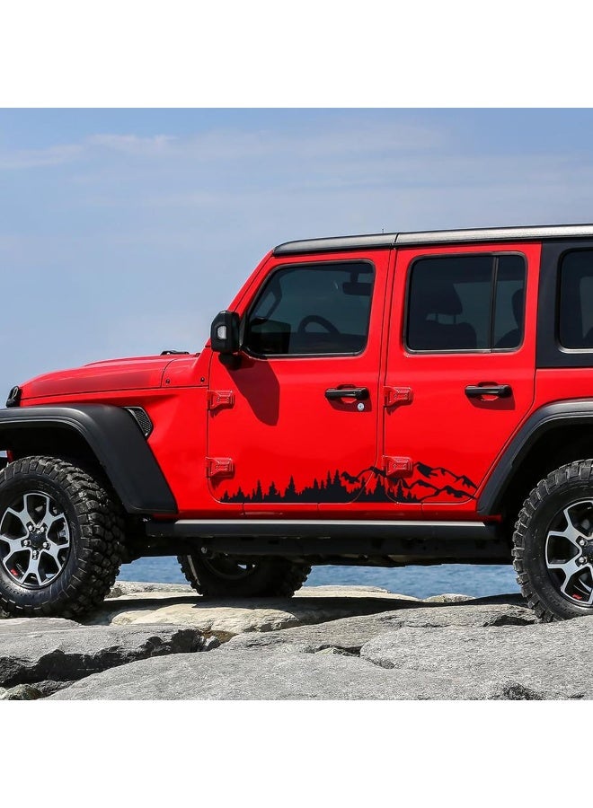 TOMALL 1 Pair 58.66'' Mountain Tree Forest Vinyl Stickers for Car Body Door Side Auto Forest Graphic Decals Decoration - Image 3