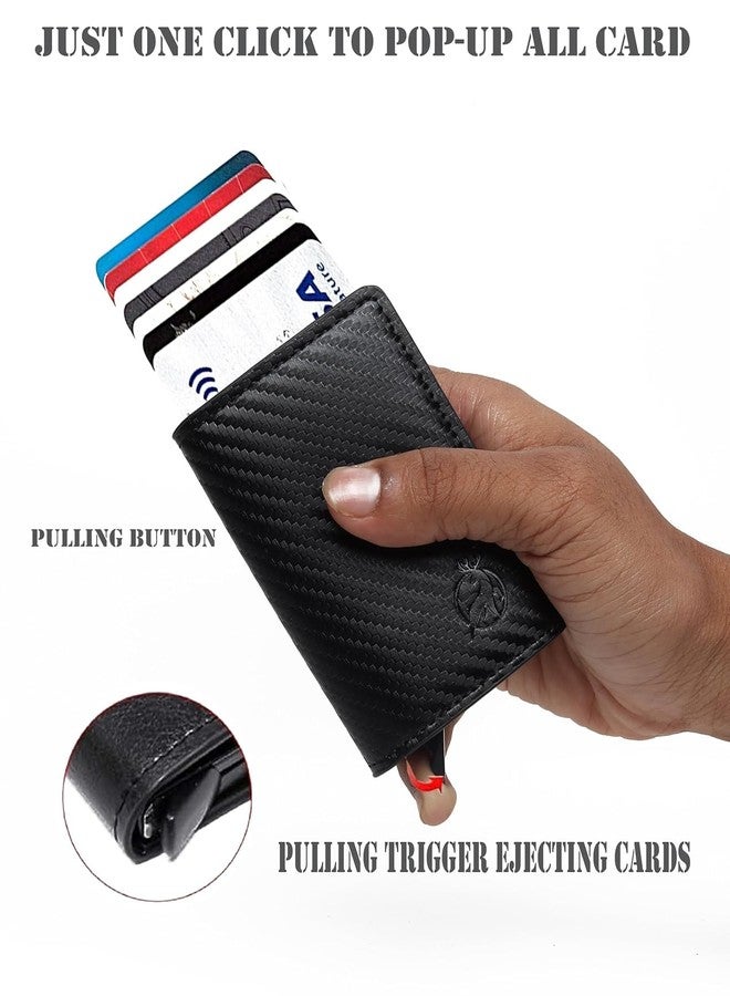encELade Black RFID Protector Pu,Aluminum ATM/Credit/Debit 6 Slots 2 Cash Slot Men & Women Card Holder - Image 4