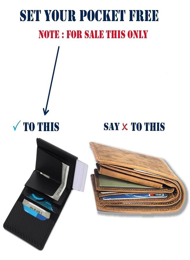 encELade Black RFID Protector Pu,Aluminum ATM/Credit/Debit 6 Slots 2 Cash Slot Men & Women Card Holder - Image 5