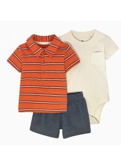 SKT Shiketro Spring and Summer Boys Climbing Clothes T-shirt Shorts Triangle Bodysuit Baby Boys Home Clothes 3-piece Set 