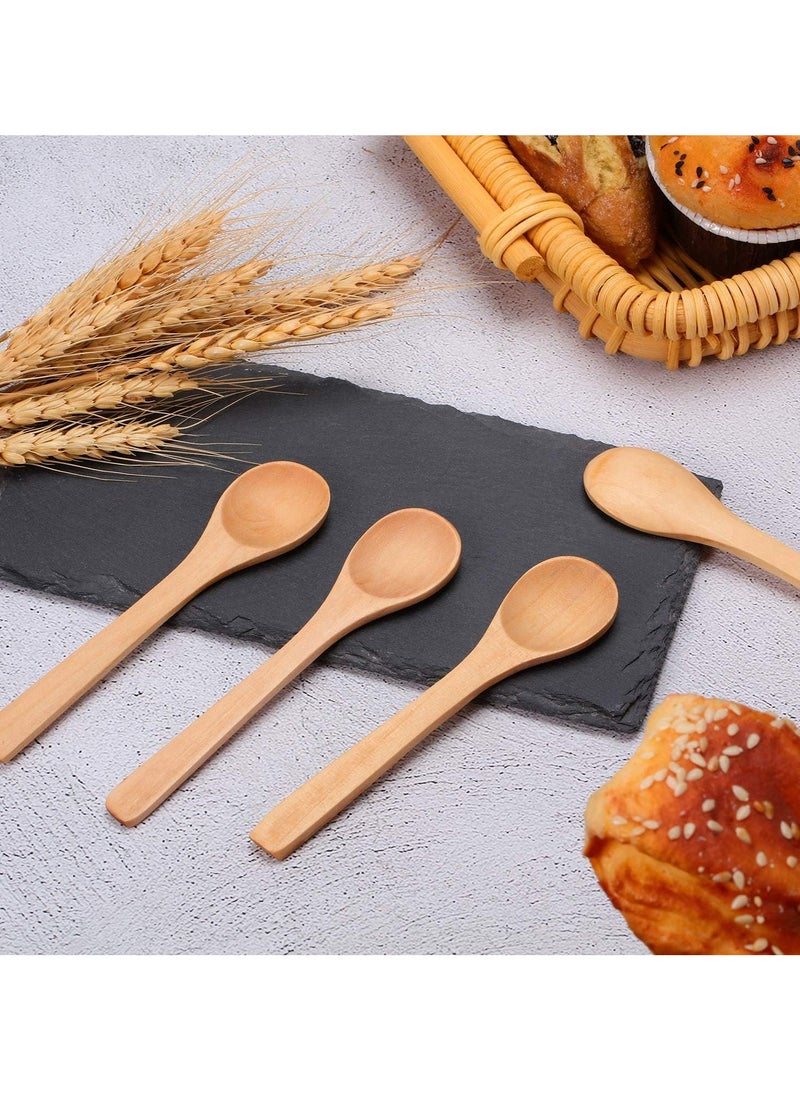 Generic Small wooden spoon made of natural materials, suitable for serving sweets and hot and cold foods - 6 pieces  - Image 1