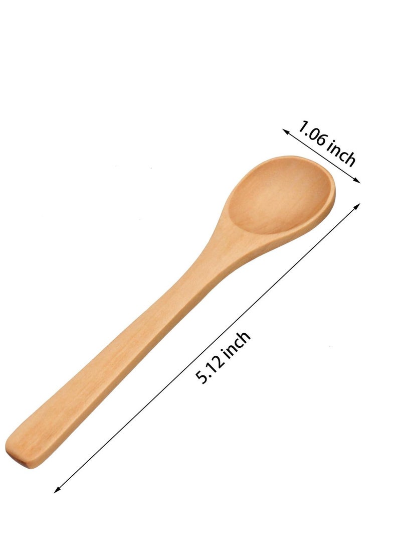 Generic Small wooden spoon made of natural materials, suitable for serving sweets and hot and cold foods - 6 pieces  - Image 4
