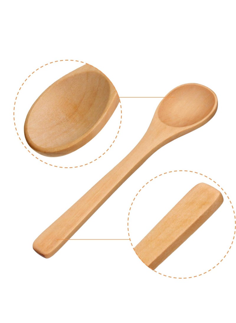 Generic Small wooden spoon made of natural materials, suitable for serving sweets and hot and cold foods - 6 pieces  - Image 5