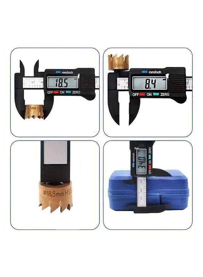 فرجار رقمي أسود 0.01 مم دقة مترية وإمبراطورية شاشة LCD ABS بطارية - Image 3
