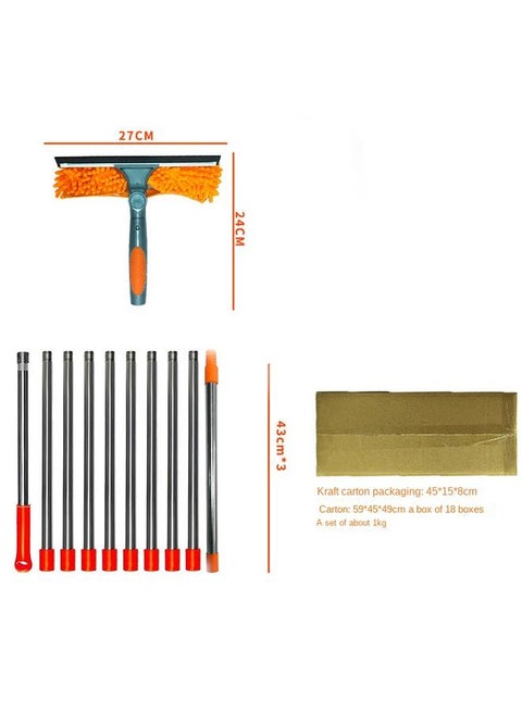 Cross-border Hot Selling Two-in-One Window Cleaning Scraper Wipe Glass Artifact Cleaning Special Double-sided High-rise Glass Wipe