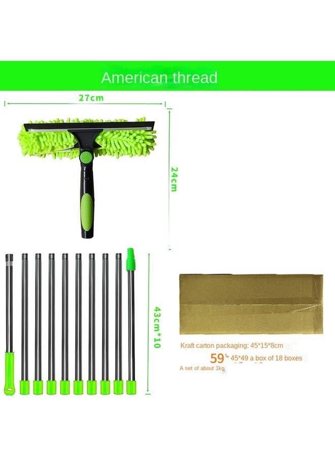 Cross-border Hot Selling Two-in-One Window Cleaning Scraper Wipe Glass Artifact Cleaning Special Double-sided High-rise Glass Wipe