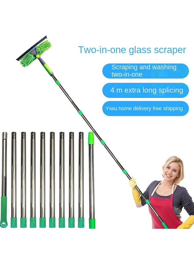 Cross-border Hot Selling Two-in-One Window Cleaning Scraper Wipe Glass Artifact Cleaning Special Double-sided High-rise Glass Wipe