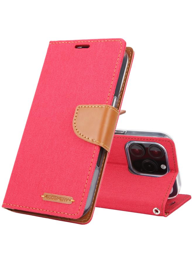 GOOSPERY Case For iPhone 16 Pro Max CANVAS DIARY Fabric Texture Flip Leather Phone Case  - Image 1