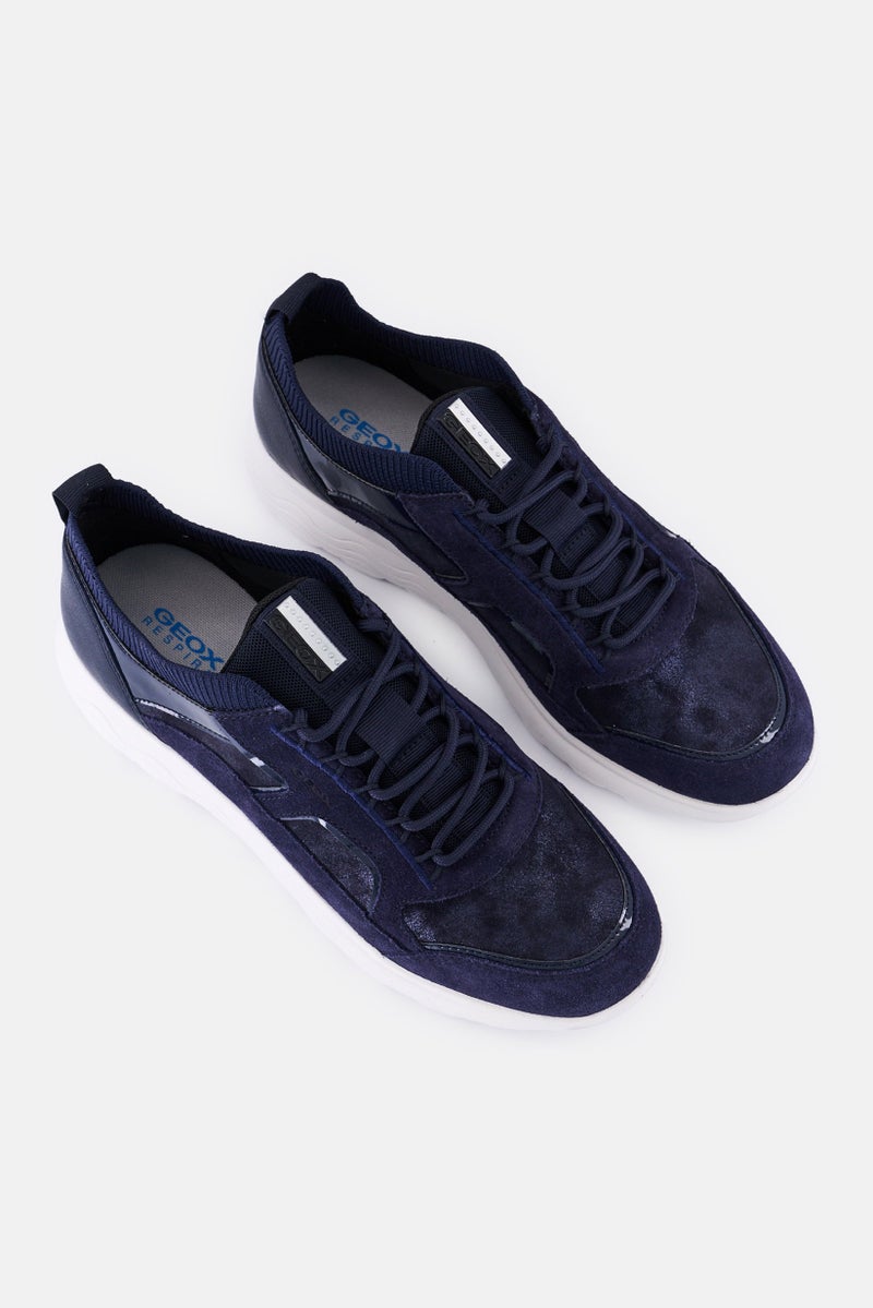 GEOX Women Spherica C Lace Up Casual Shoes, Navy - Image 4