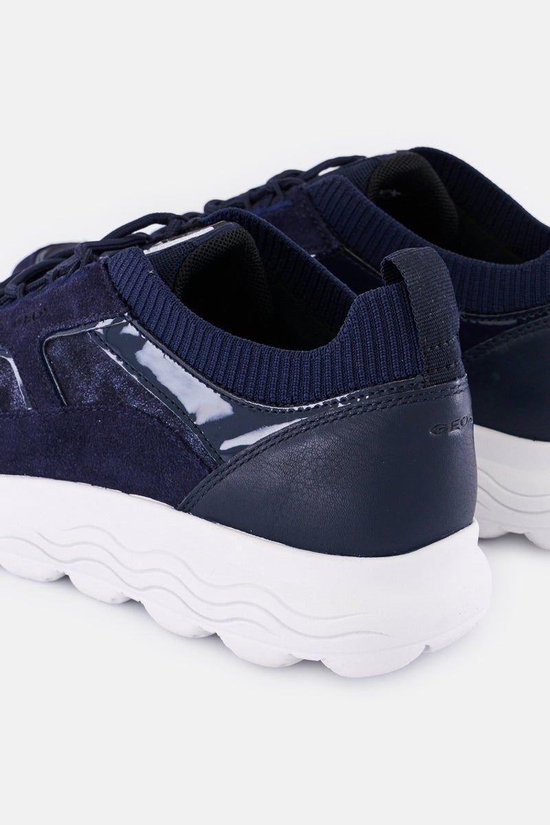 GEOX Women Spherica C Lace Up Casual Shoes, Navy - Image 2