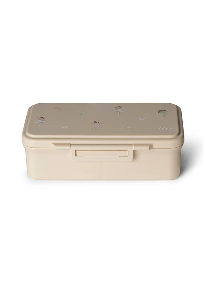 سترون Rectangle Lunchbox With 2 Compartments For Kids, Leak Proof And Bpa Free Lunch Box For Kids - Ballerina
