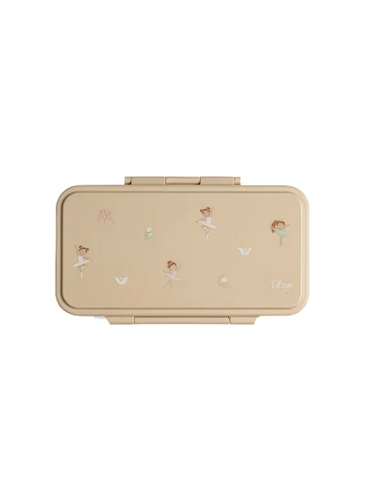 Citron Rectangle Lunchbox With 2 Compartments For Kids, Leak Proof And Bpa Free Lunch Box For Kids - Ballerina