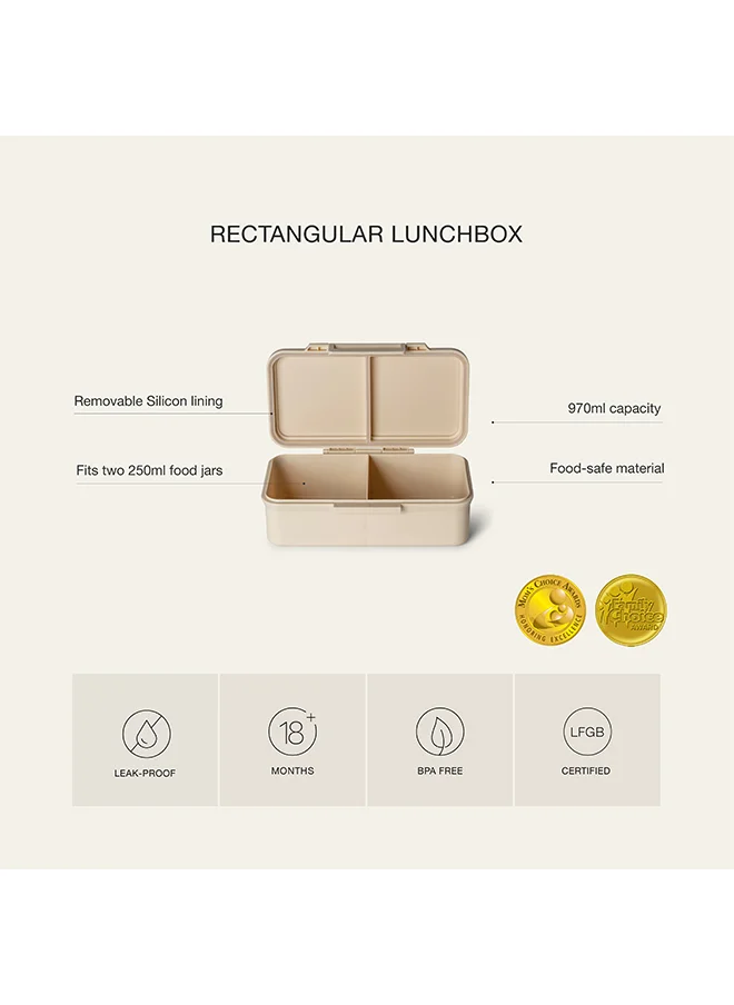 Citron Rectangle Lunchbox With 2 Compartments For Kids, Leak Proof And Bpa Free Lunch Box For Kids - Ballerina