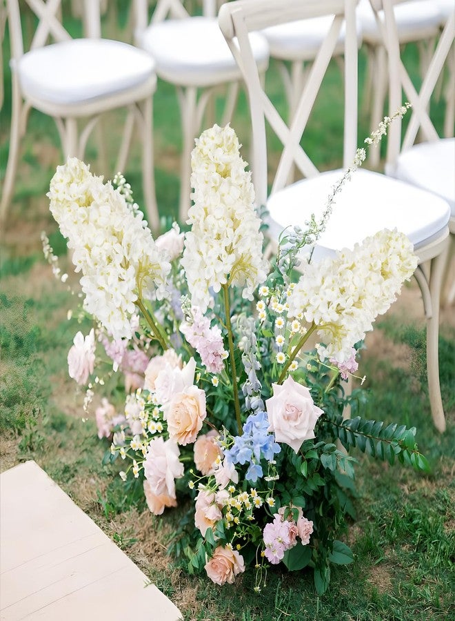 IPOPU White Hydrangea Artificial Flowers 3PCS Fake Hydrangeas 31.5” Long Stem White Flowers for Tall Vase Silk Hydrangeas for Wedding Bouquets for Bride Baby Shower Centerpieces - Image 4