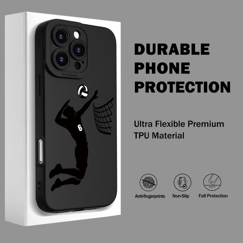 غلاف ظل لاعب الكرة الطائرة بألوان مختلطة لهاتف iPhone 15 Pro - Image 1