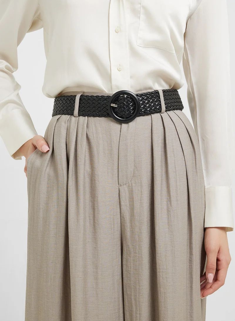 Ginger Round Buckle Woven Belt