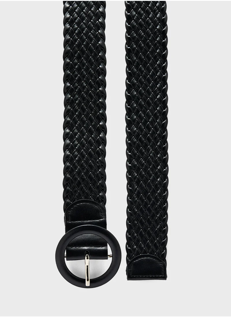 Ginger Round Buckle Woven Belt