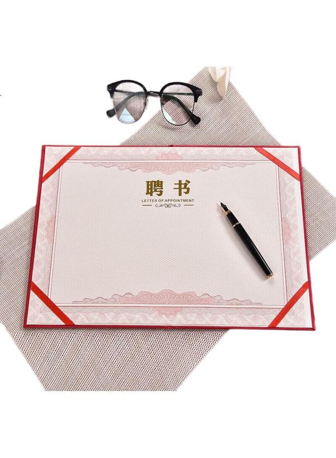 Tianshun خطاب تعيين تيانشون B4، خطاب توظيف، خطاب ارتباط، خطاب تعيين، غلاف خطاب تعيين مخصص، غلاف شهادة مطبوع بختم ذهبي، صفحات داخلية، نواة داخلية، تخصيص الطباعة، شعار، حجم 8K، 10 كتب لكل عبوة (بما في ذلك 20 صفحة داخلية B4) - Image 1
