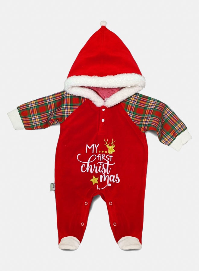 BabyShoora Baby Unisex Velvet Printed Winter Bodysuit - Image 5