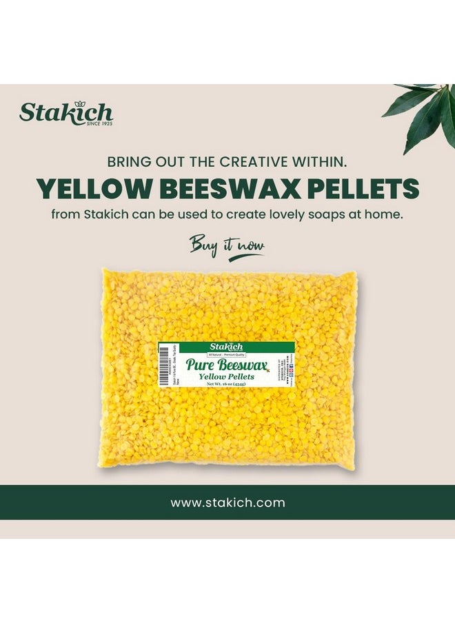 Stakich - Pure Yellow Beeswax Pellets - 100% Natural, Cosmetic Grade, Premium Quality - (2 Lb (In 1 Lb Bags)) - Image 1