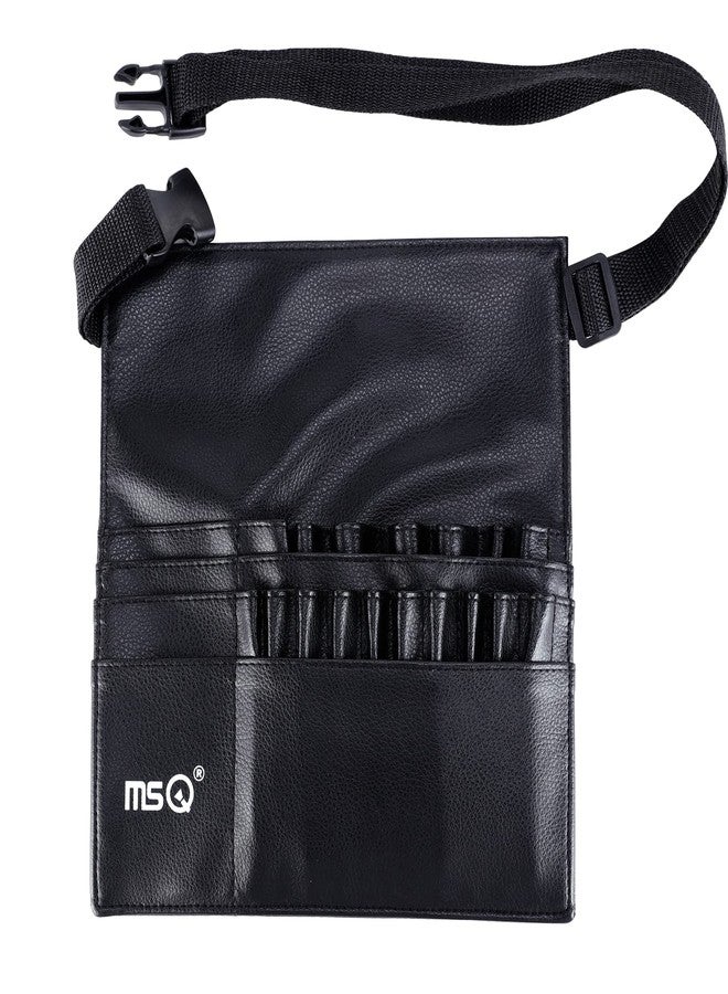 MSQ 23 Pockets Professional Cosmetic Makeup Brush Bag with Adjustable Artist Belt Strap Multi Pockets PU Leather Portable Cosmetic Brush Holder Organizer (Brush Not Included) - Image 1
