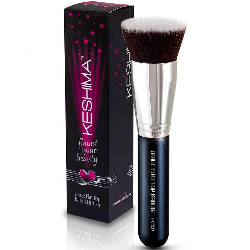 Keshima Large Flat Top Kabuki Foundation Brush by Keshima - Premium Makeup Brush for Liquid, Cream, and Powder - Buffing, Blending, and Face - 1.6" Top Diameter - Image 1