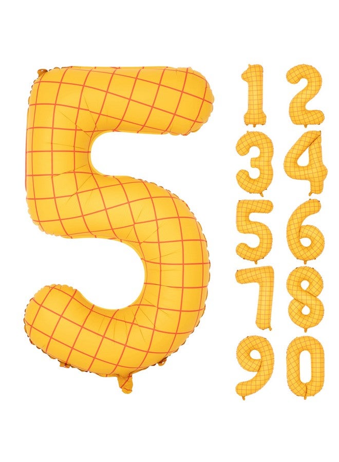 CHANGZHONG 40 In Matte Yellow Number Balloons Helium Foil Mylar Balloon Birthday Party banquet Decoration Digital 5 - Image 1