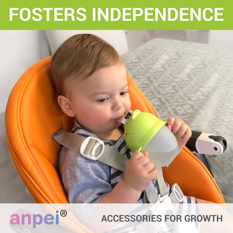 ANPEI 3-in-1 Weighted Straw Sippy Cup Conversion Kit for Comotomo Bottles | Versatile, Leak-Proof - Easy-to-Use Solution for Babies and Toddlers | Compatible with 5oz & 8oz Bottle (Green) - Image 4