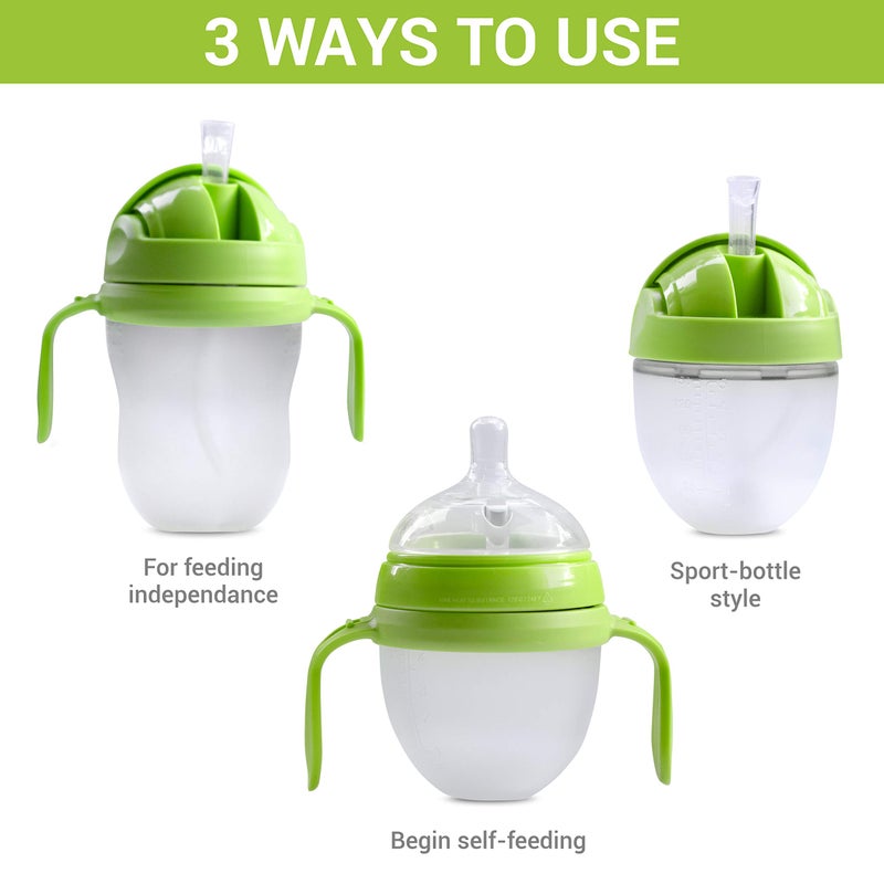 ANPEI 3-in-1 Weighted Straw Sippy Cup Conversion Kit for Comotomo Bottles | Versatile, Leak-Proof - Easy-to-Use Solution for Babies and Toddlers | Compatible with 5oz & 8oz Bottle (Green) - Image 3