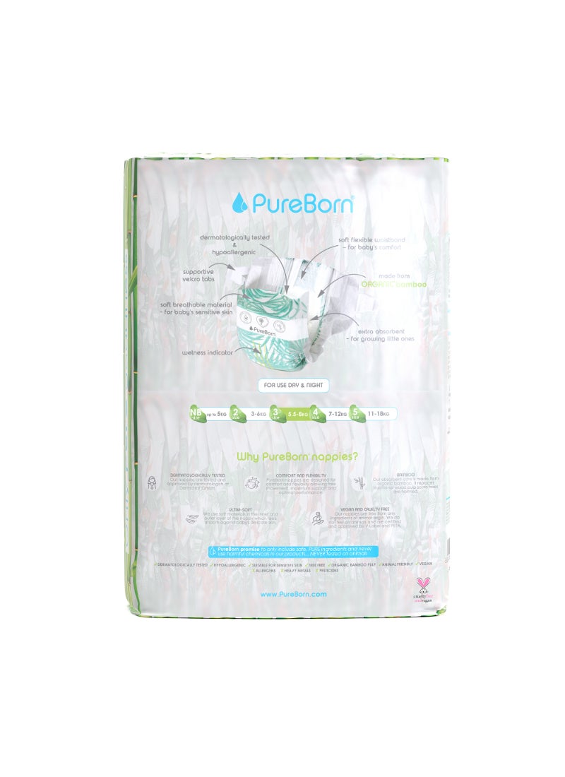 PureBorn Organic Diapers Size-3 5.5-8kg Twin Value Pack Tropic Print - Image 2