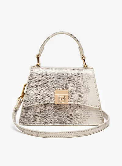 Flora Bella By Shoexpress Solid Satchel Bag with Handle and Magnetic Closure