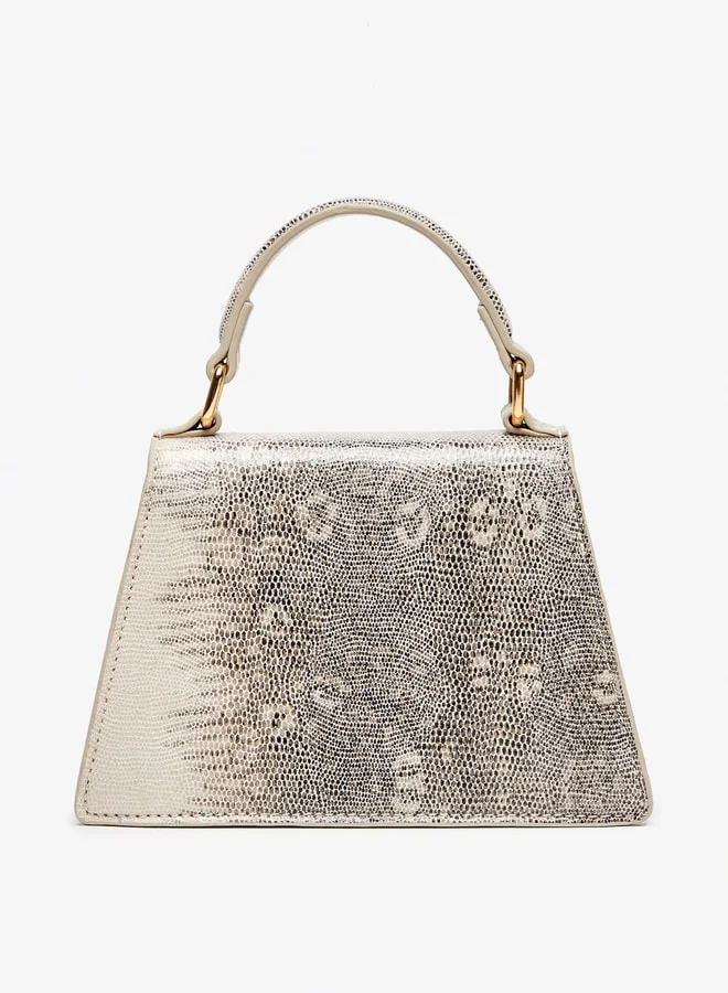 Flora Bella By Shoexpress Solid Satchel Bag with Handle and Magnetic Closure