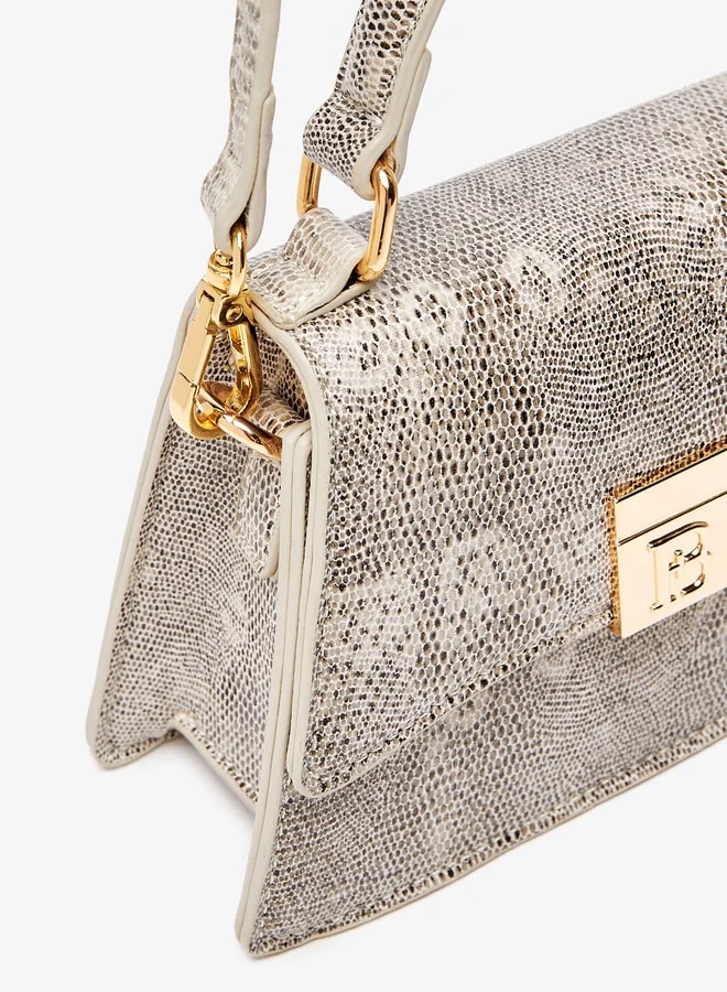 Flora Bella By Shoexpress Solid Satchel Bag with Handle and Magnetic Closure
