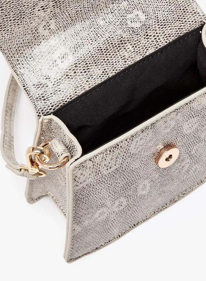 Flora Bella By Shoexpress Solid Satchel Bag with Handle and Magnetic Closure