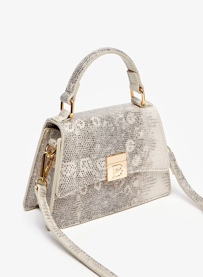 Flora Bella By Shoexpress Solid Satchel Bag with Handle and Magnetic Closure