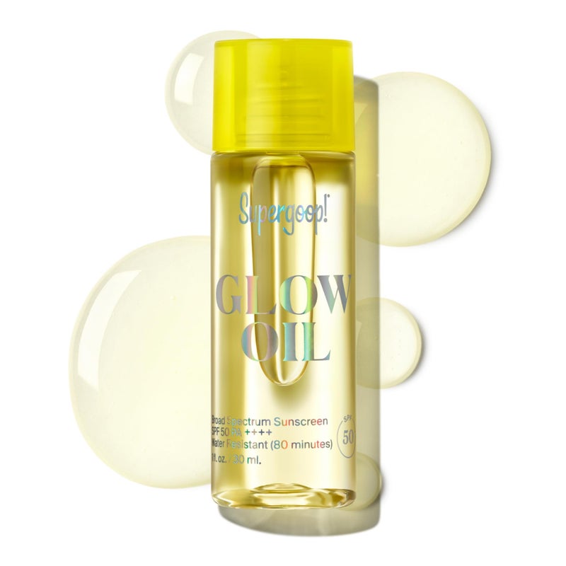 Supergoop! Glow Oil, 1.0 fl oz - SPF 50 PA++++ Hydrating, Nourishing Vitamin E Body Oil + Broad Spectrum Sunscreen Protection - With Marigold, Meadowfoam & Grape Seed Extracts - Image 1