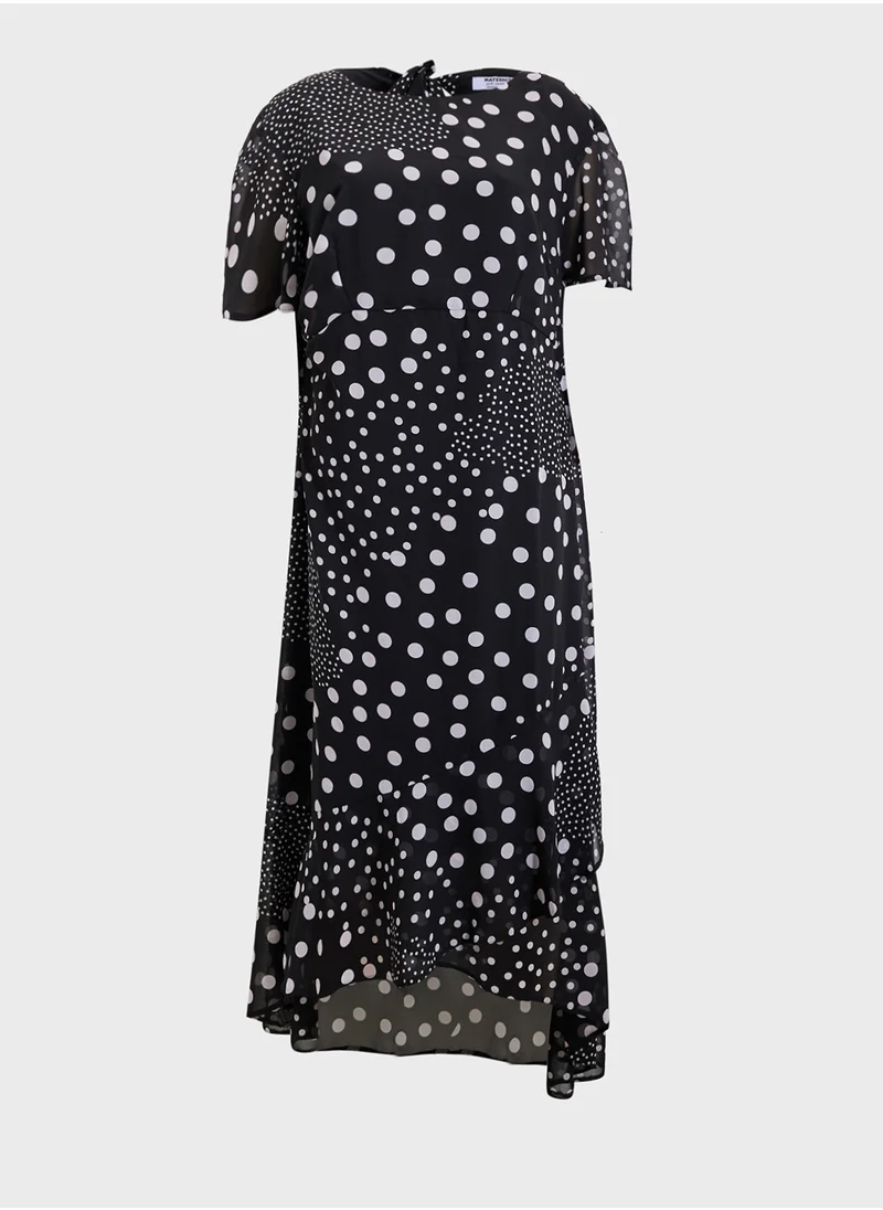 دوروثي بيركنز Flute Sleeve Lace Detail Dres