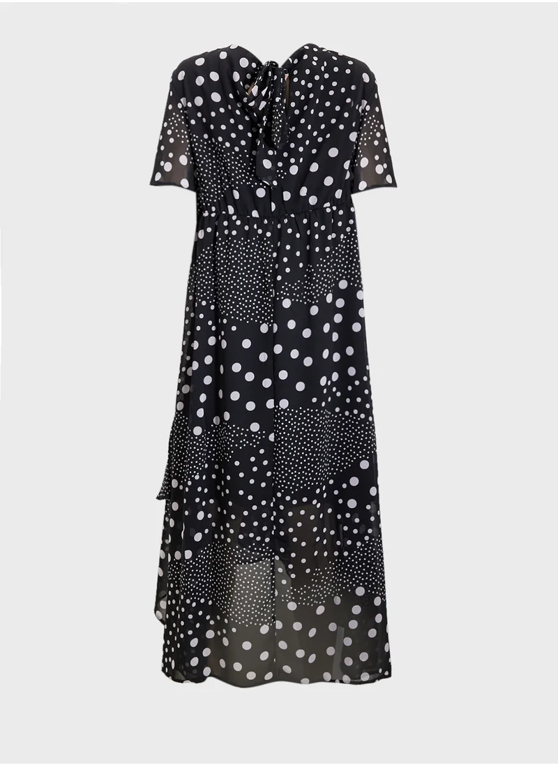 دوروثي بيركنز Flute Sleeve Lace Detail Dres