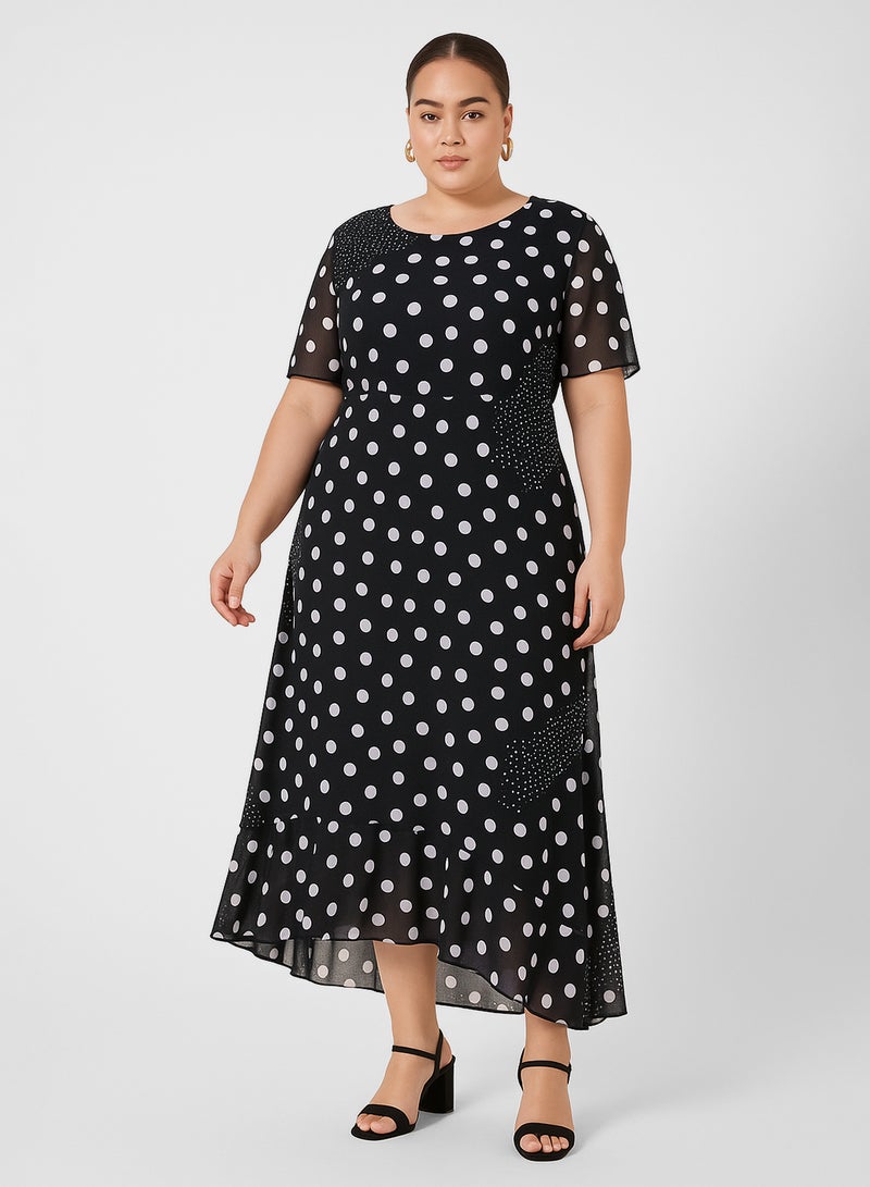 DOROTHY PERKINS Polka Dot Midi Dress  - Image 3