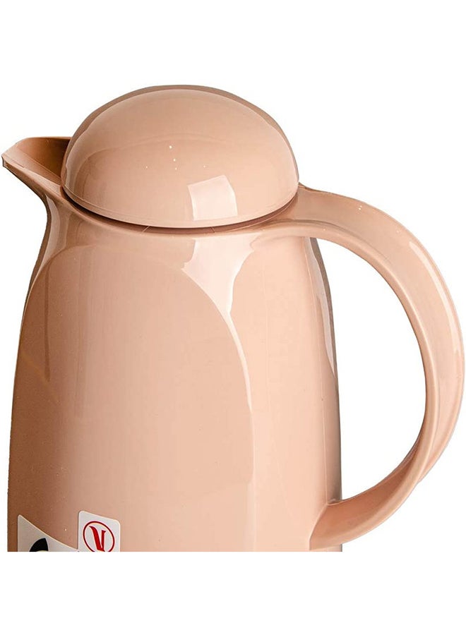 VALK Vacuum Flask 1.0 Liter Mocca – Double-Wall Glass Interior, Plastic Exterior, Wide Mouth & Leak-Proof Cap – Made in Germany - Image 3
