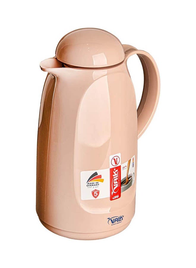 VALK Vacuum Flask 1.0 Liter Mocca – Double-Wall Glass Interior, Plastic Exterior, Wide Mouth & Leak-Proof Cap – Made in Germany - Image 2
