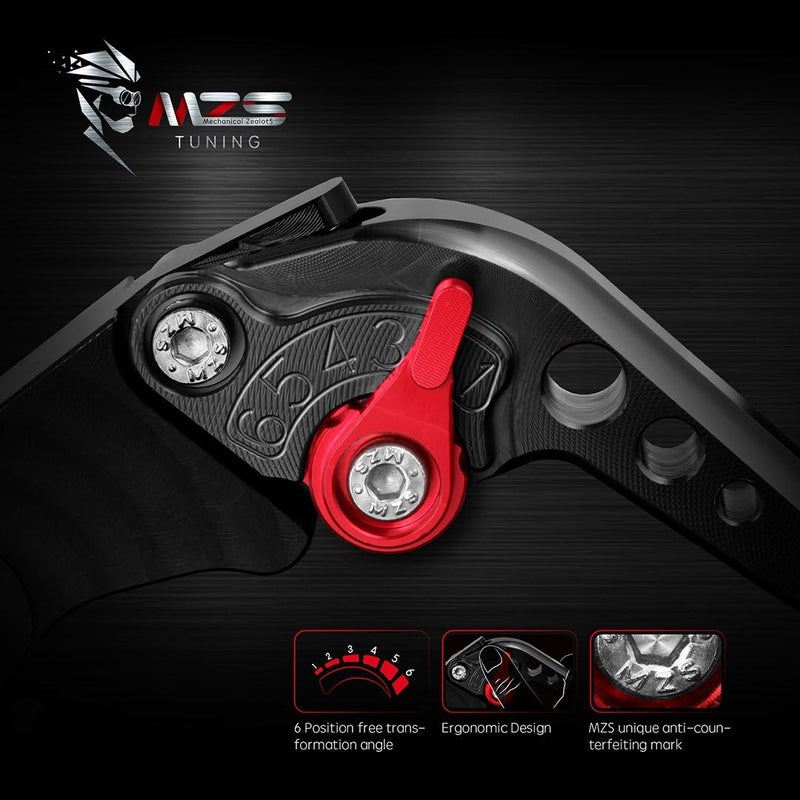 MZS Short Adjustable CNC Clutch Brake Levers for Yamaha FJR1300, XJR1300, XT1200 Super Tenere - Image 4