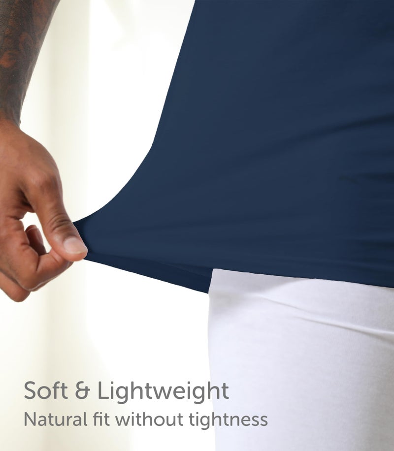 Comfneat Men's 6-Pack Undershirts 100% Cotton Comfy V-Neck T-Shirts (Navy 6-Pack, XL) - Image 4